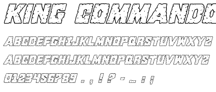 King Commando Shadow Italic font